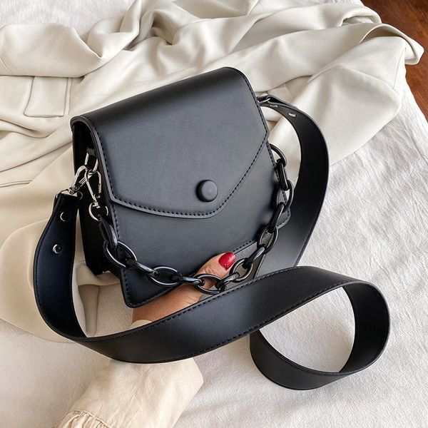 

evening bags solid color thick chain small pu leather crossbody for women 2021 summer shoulder cross body bag ladies handbags