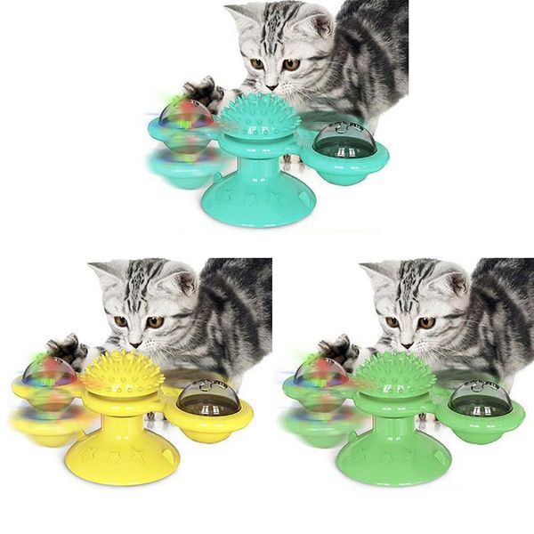 

cat toys windmill toy turntable teasing pet tickle cats hair brush funny