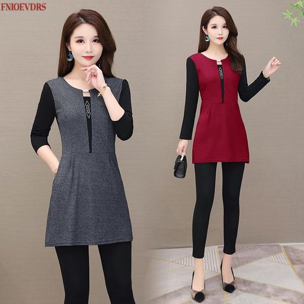 

women's t-shirt tshirt women plus size long sleeve tunic tees casual t shirt, White