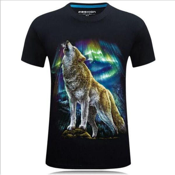 

men's t-shirts 2021 summer fashion 3d printed wolf t-shirt oversized leisure sports outing shirt crew neck s-6xl, White;black