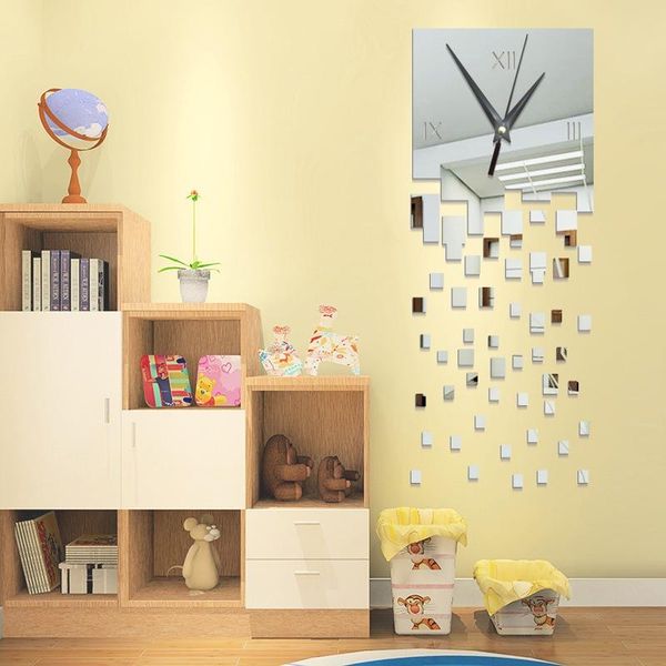 

wall clocks diy abstract acrylic mirror stickers clock