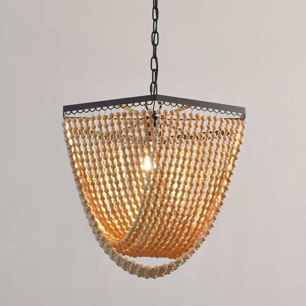 

fringe chandelier wooden beads bedroom lighting loft nordic suspension lustres for stairwell shopping mall baby/kids/dining room chandeliers