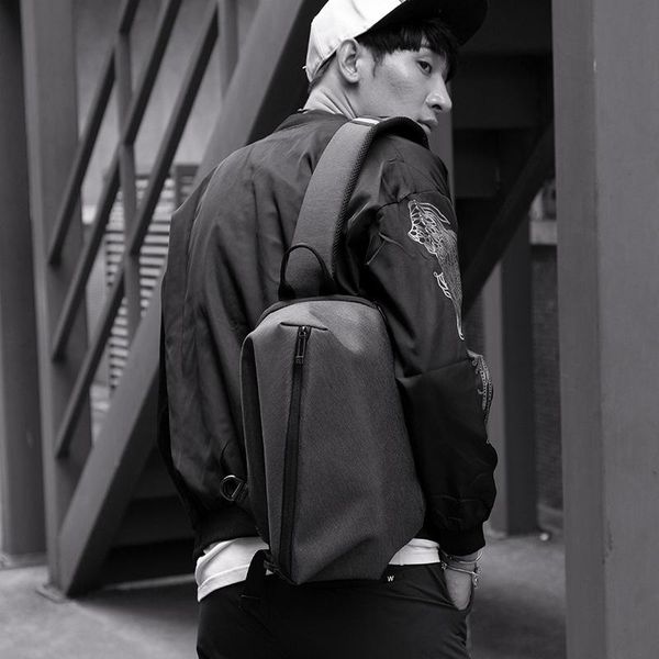 

waist bags men's chest bag gray fashion retro casual korean sports shoulder 2021 jiulin