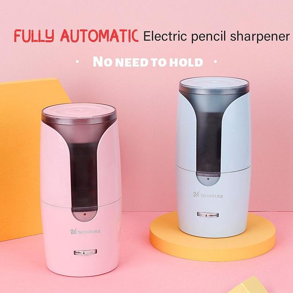 

automatic electric pencil sharpener heavy duty stationery for colored pencils mechanical usb children artists refills, Black;red