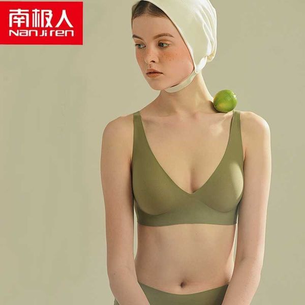 

nanjiren women bra underwear lady lingerie bra four hook-and-eye nylon solid wire non-adjusted straps bras 210623, Red;black