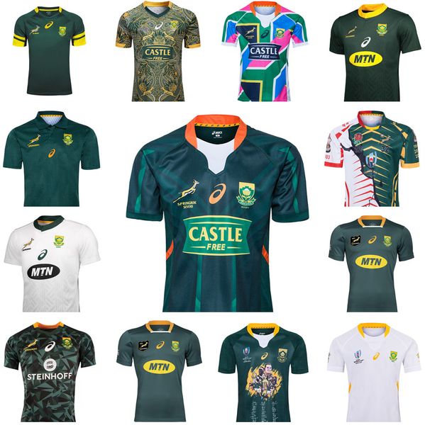 

19 20 thailand africa shirt african 100th anniversary rugby jersey champion joint version national team shirts size s-5xl, Black;gray