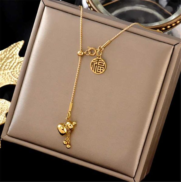 

chains 316l stainless steel blessing gourd titanium necklace fashion clavicle chain, Silver