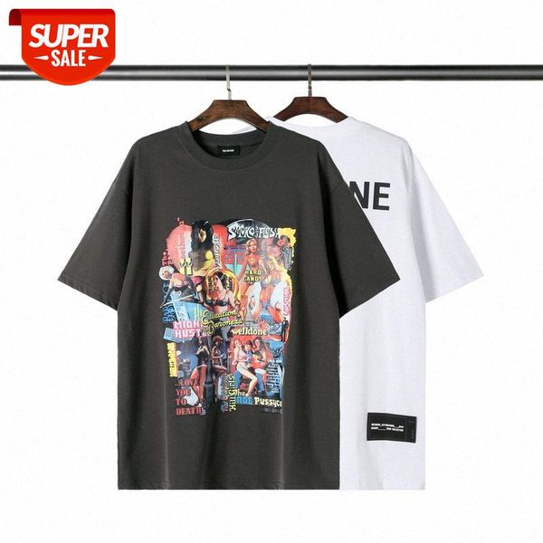 

streetwear men movie poster oil painting graffiti print short-sleeved t-shirt #s73h, White;black
