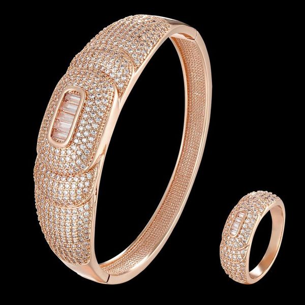 

earrings & necklace zlxgirl jewelry luruxy brand mirco pave zircon copper wedding bracelet with ring sets metal gold women size bangles anel, Silver