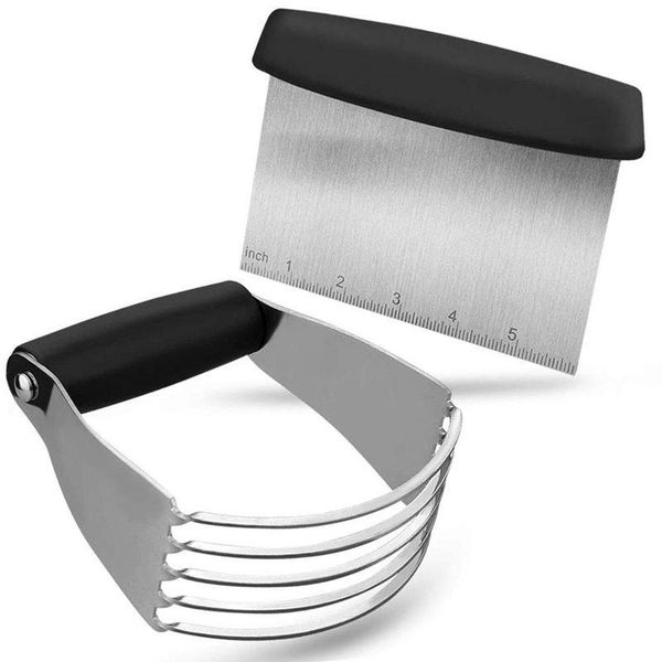 

pastry cutter set,pastry blender and dough scraper, professional stainless steel bladed cutter/blender scraper chopper set baking & tools