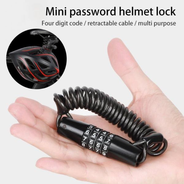 

bike locks west biking electric helmet lock anti-theft mini code mountain bicycle portable steel cable #t