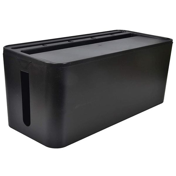 

smart power plugs cable management box for desk and strip solutions(black)