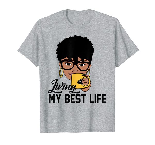 

living my life black woman t-shirt, White;black