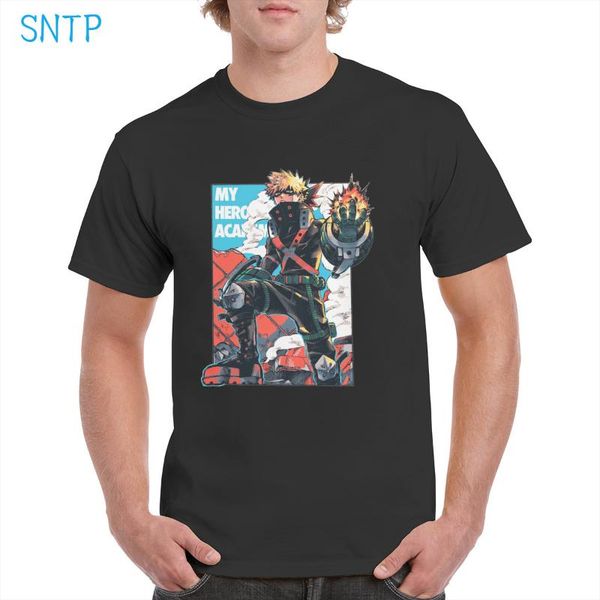 

men's t-shirts katsuki bakugo t shirt my hero academia anime black ulzzang graphics 100% cotton oversized t-shirt female/man, White;black
