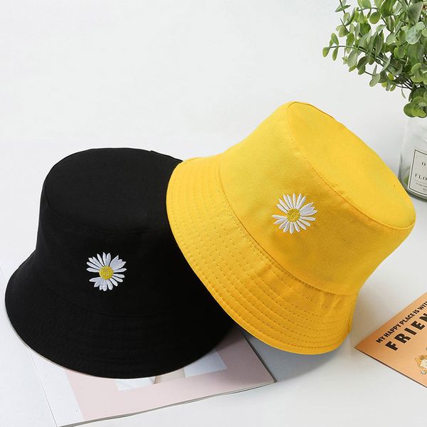 

japanese fisherman hat female double-sided small daisy korean wild short brim outdoor basin hat sunshade hat, Blue;gray