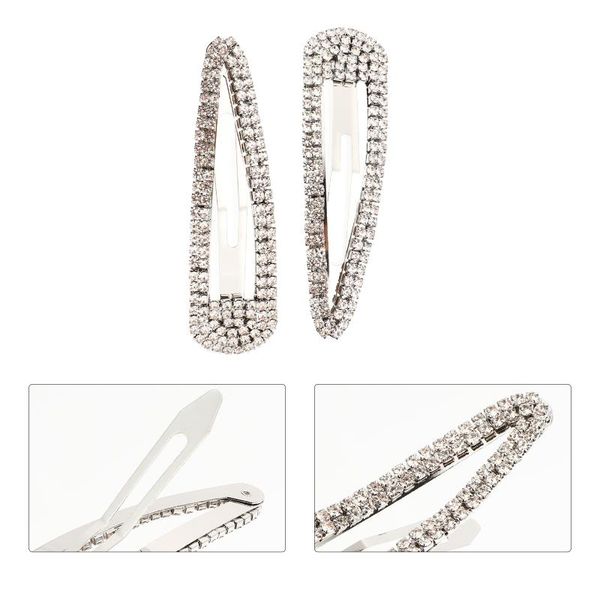 

hair clips 2pcs rhinestone snap shinny barrettes glitter accessories