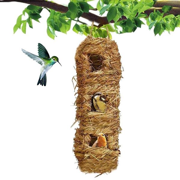 

holes hanging grass bird houses,bird houses for outside,bird roosting pocket,grass hut,hanging bluebird cages