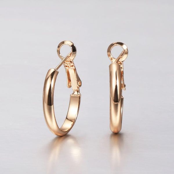 

dangle & chandelier trendy 3mm hoops earrings for women girl 585 rose gold geometric round circle elegant stud earring wedding jewelry ge356, Silver