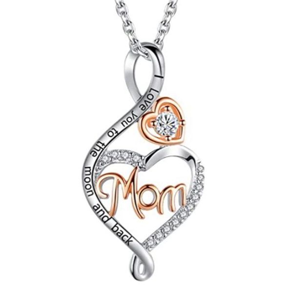 

pendant necklaces crystal rhinestone charms necklace the gift for mother mother's day fashion mom letter love, Silver
