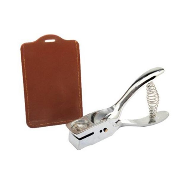 

binders 9772 id card badge metal hand held slot hole punch puncher office kit silver