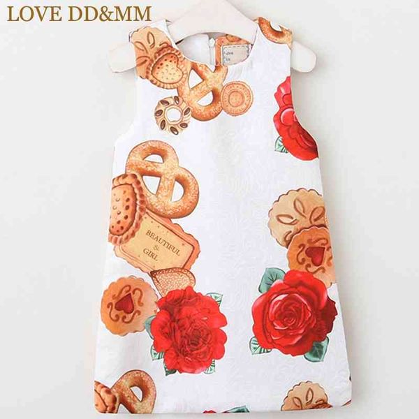 

love dd&mm girls dress spring children's fashion flower girl's card printed vest floral dress 210715, Red;yellow