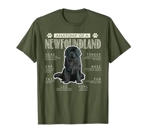 

the cutest and genuine anatomy of a newfoundland shirt, White;black
