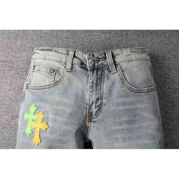 

crosin new crosin ch embroidered jeans for men, Blue