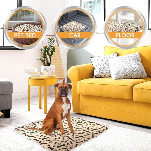 

kennels & pens reusable pet urine pad washable dog cat diaper mat 3 layer absorbent dogs diapers pads bone print for sofa bed