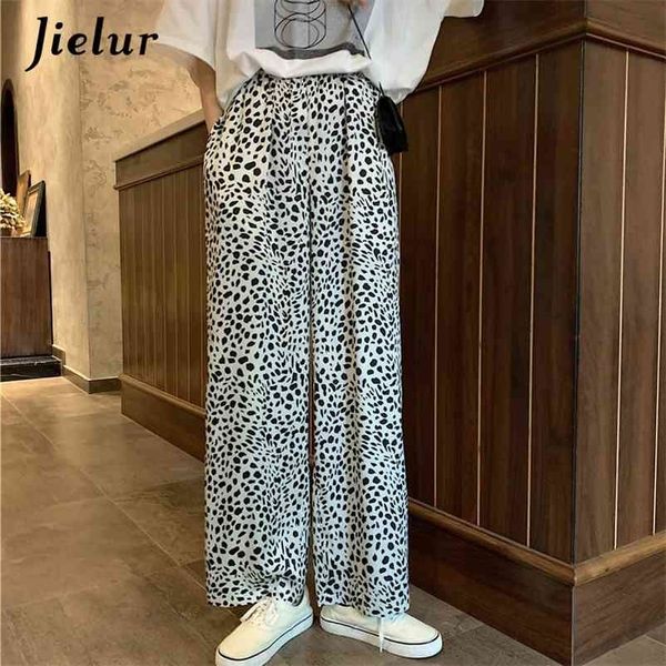 

casual leopard long pants women fashion harajuku korean hipster loose wide leg female streetwear trousers s-l 210426, Black;white