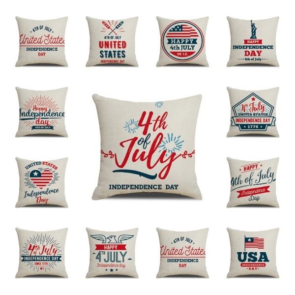 12 stile bandiera americana Federa di lino American Independence Day federa semplicità nordica copricuscino per auto Forniture per biancheria da letto T2I52081