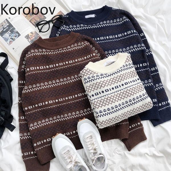 

women's sweaters korobov harajuku japanese striped women korean o neck long sleeve preppy style sueter mujer streetwear ulzzang pullove, White;black