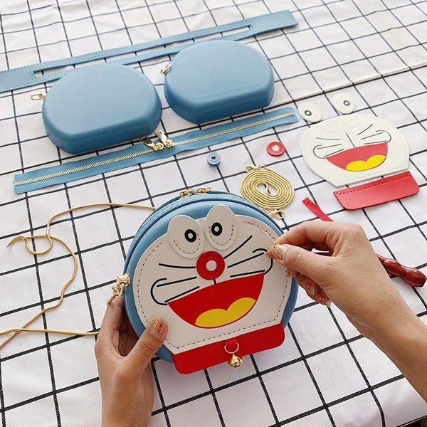 

bag parts & accessories cute cat pu material set for coin purse wallet phone handbag diy, Black