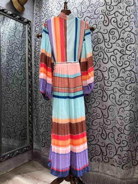 

capris bohemian 2021 spring summer casual women raiow color print tunic buttons long sleeve pleated maxi beach lady, Black;gray