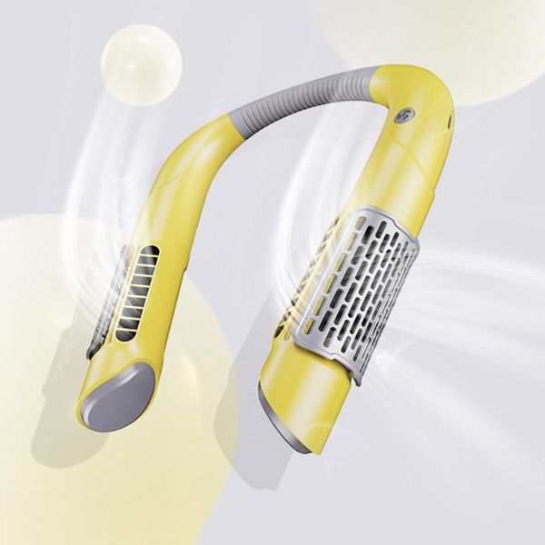 

electric fans 2021 stylish portable hanging neck fan headphone-like rechargeable for kids outdoor