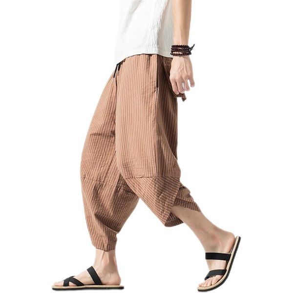 

men's pants mens pockets trousers drawstring harem men fashion loose japanese streetwear, Black