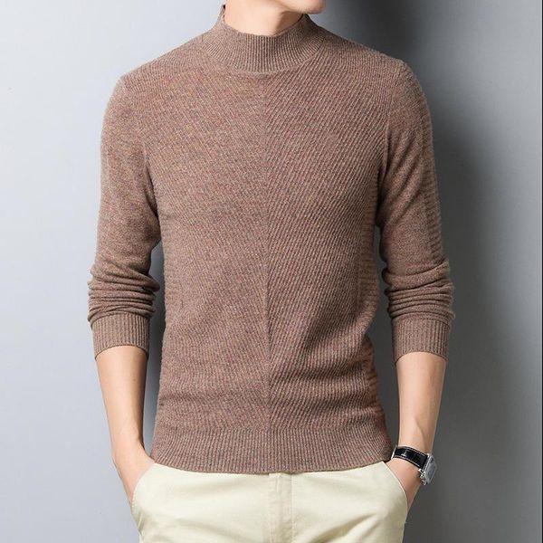 

men's sweaters men sweater autumn half high collar pullovers bottoming shirt korean version cultivation fashion clothing, White;black