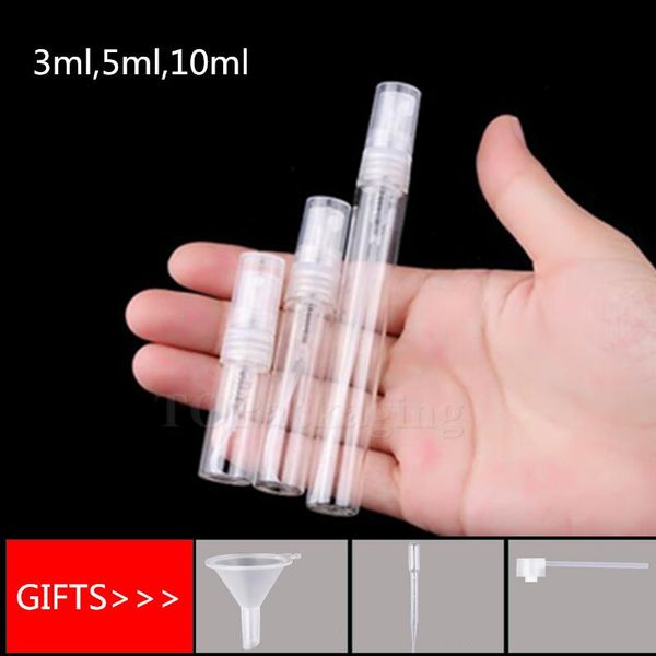 

3,5,10ml glass spray bottle empty cosmetic perfume container with mist atomizer nozzle small sample vials parfum tube refillable storage bot