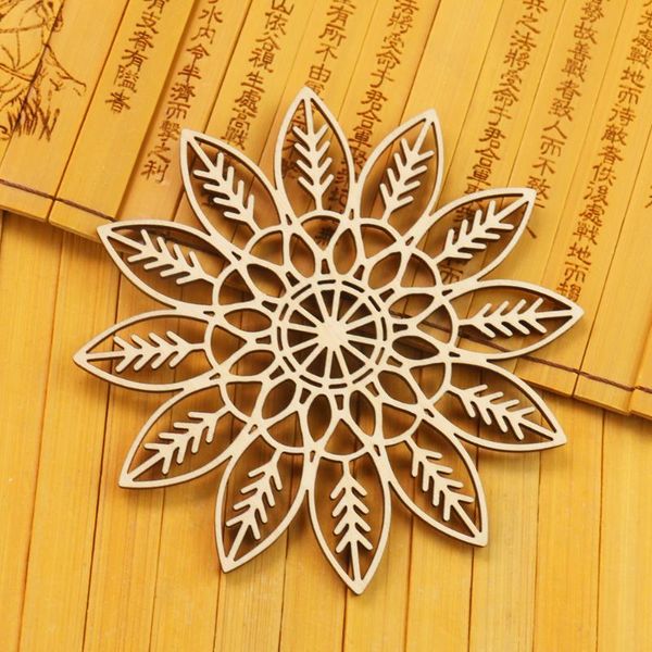 

charms retro feather leaf wood hanging hollow flower wooden home decor dream sun catcher yoga meditation wall ornament art craft, Bronze;silver