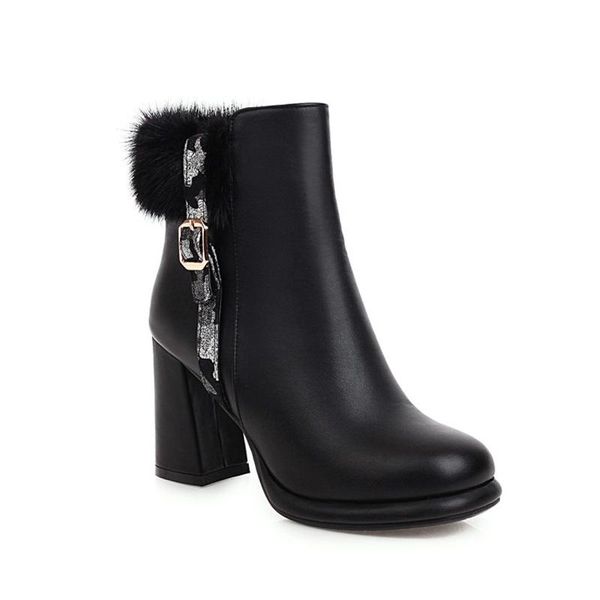 

boots big size simple short women shoes ankle for ladies woman winter, Black