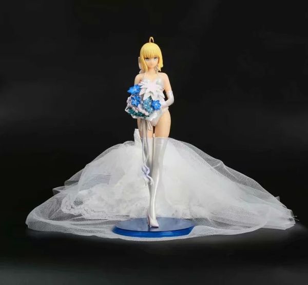 

Anime 26cm Fate/Stay Night Saber 10th Royal Wedding Dress Ver. Action Figure Brinquedo Sexy Doll Figurine Model Toy