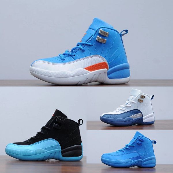 

trainer kids 12s space jam bred concord gym red off basketball shoes children boy girls youth white running sneakers toddlers size28-35, Black