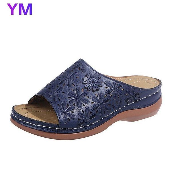 

dress shoes summer sandals women footwear hollow round toe flip flops beach platform ladies sandalias mujer, Black