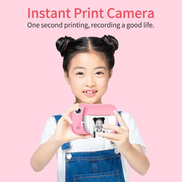 

printers children instant print camera 30mp video digital mini selfie auto focus with 3.5 inch screen 3 rolls thermal paper
