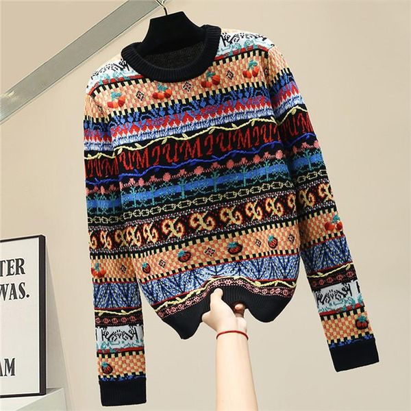 

women's sweaters women sweater colourful embroidery, White;black