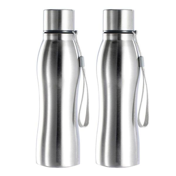 

water bottle 750ml portable single wall stainless steel cola motion outdoor sports rugged cup monolayer metal drink