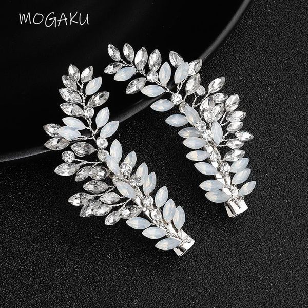 

hair clips & barrettes mogaku white crystal fashion women luxury temperament wedding accessories for bridal shiny hairpins, Golden;silver