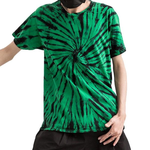 

men's t-shirts t-shirt street hip-hop harajuku style tie-dye printed short-sleeved 2021 fashion casual loose round neck, White;black