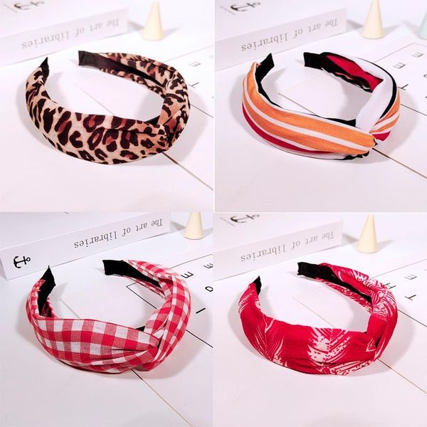 

ladies cross head bands for women broadside printing hair hoop cotton hairband accessories girls fg1001