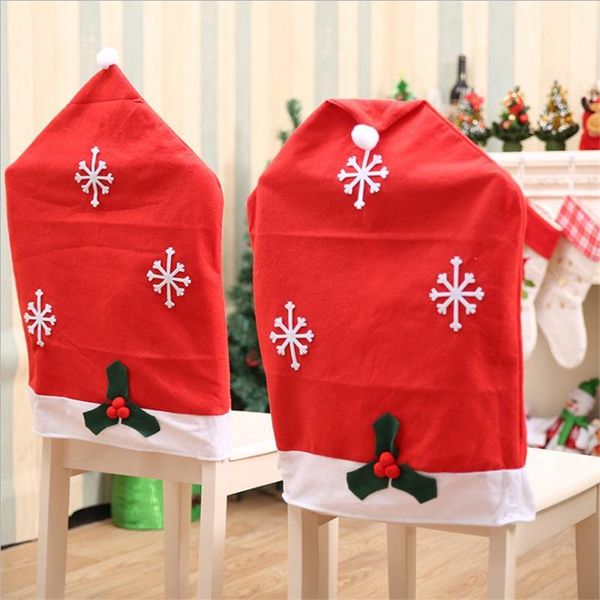 

chair covers snow christmas xmas decoration dining dinner table back ornament decor