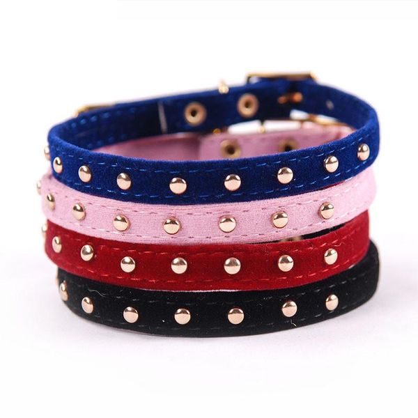 

dog collars & leashes pet cat collar adjustable gold copper bead accessories comfortable hand feel flocking small supplies